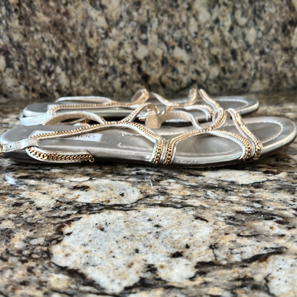 Jimmy Choo Metallic Gold Sandals - Picture 16 of 16